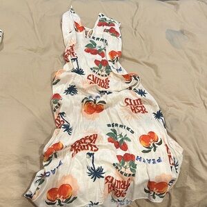 Fruit Print Sleeveless Dress